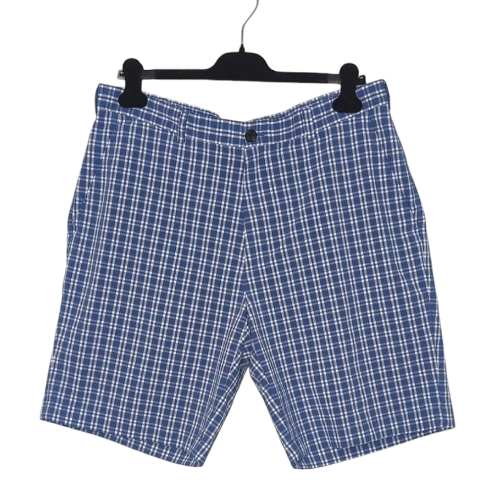 Brooks Brothers Bermuda Shorts Rear Zipper Pocket Blue White Checker Men's 36